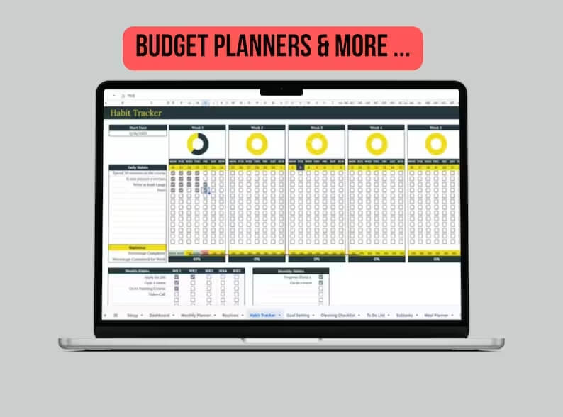 400 Google Sheets & Planners: The Ultimate Life Planner, Meal Planning, Habit Tracker, Bucket List, Fitness Planner, To Do List (with Resell Rights)