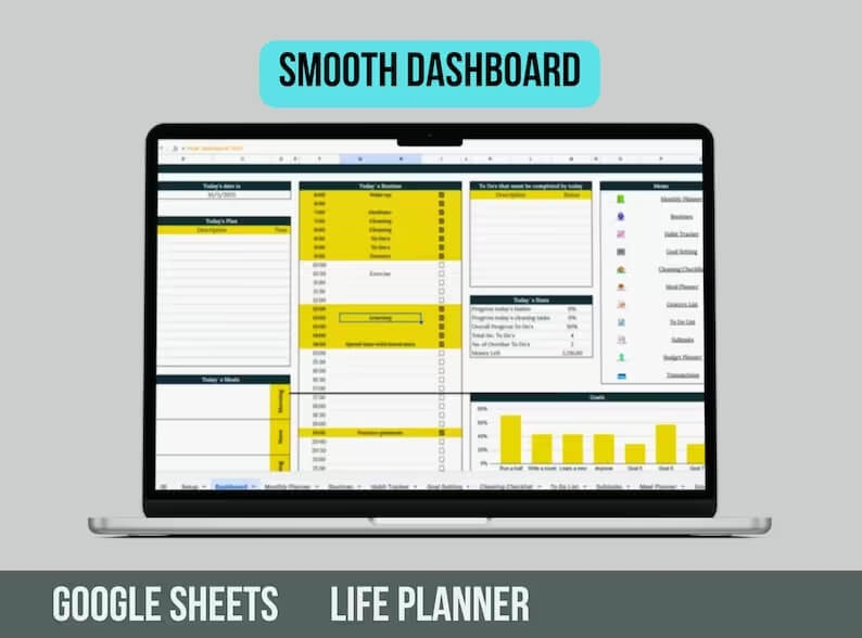 400 Google Sheets & Planners: The Ultimate Life Planner, Meal Planning, Habit Tracker, Bucket List, Fitness Planner, To Do List (with Resell Rights)