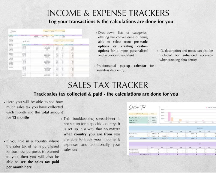 PLR Bookkeeping Spreadsheets