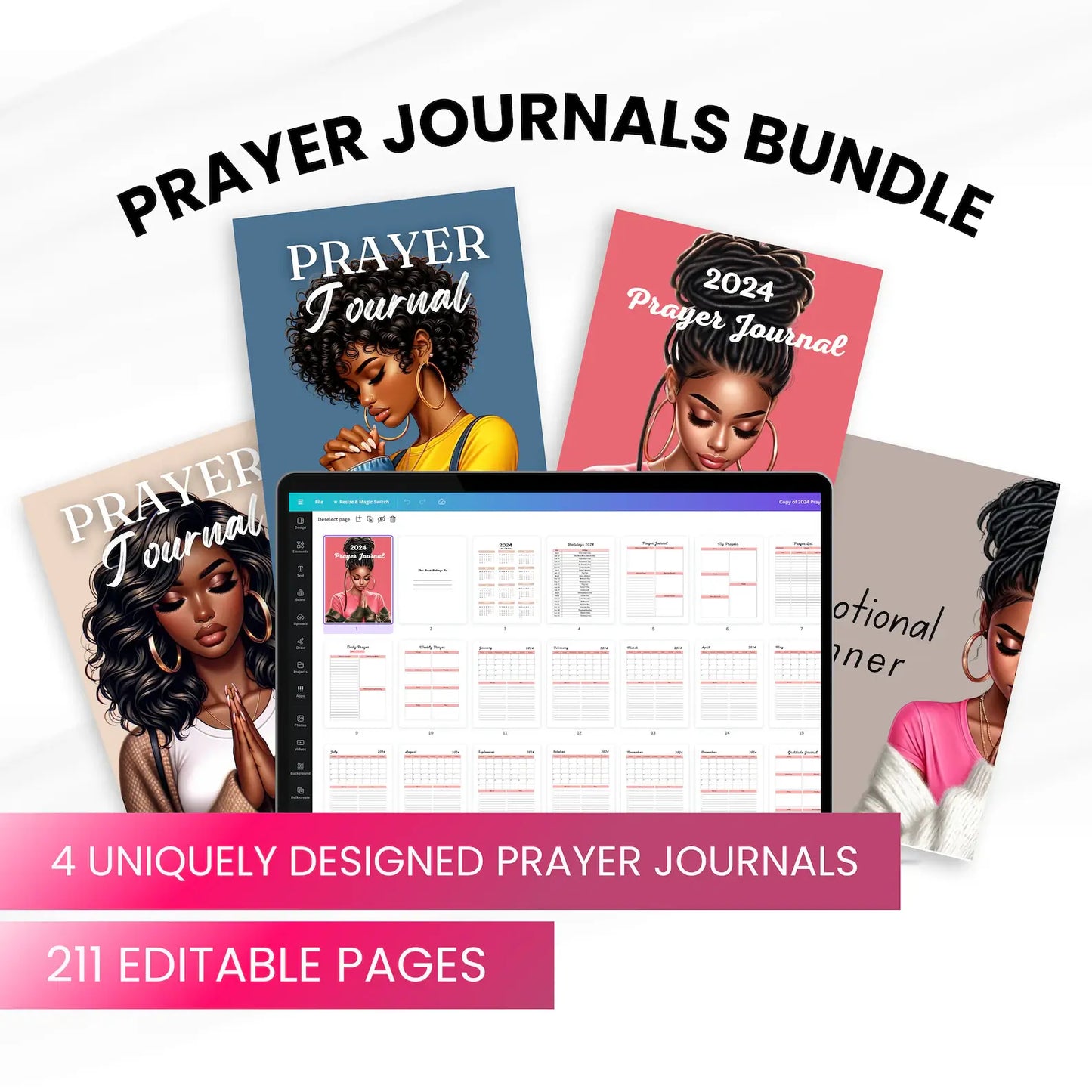 211 Editable Pages Prayer Journal | FULL PLR & RESELL RIGHTS (2024)