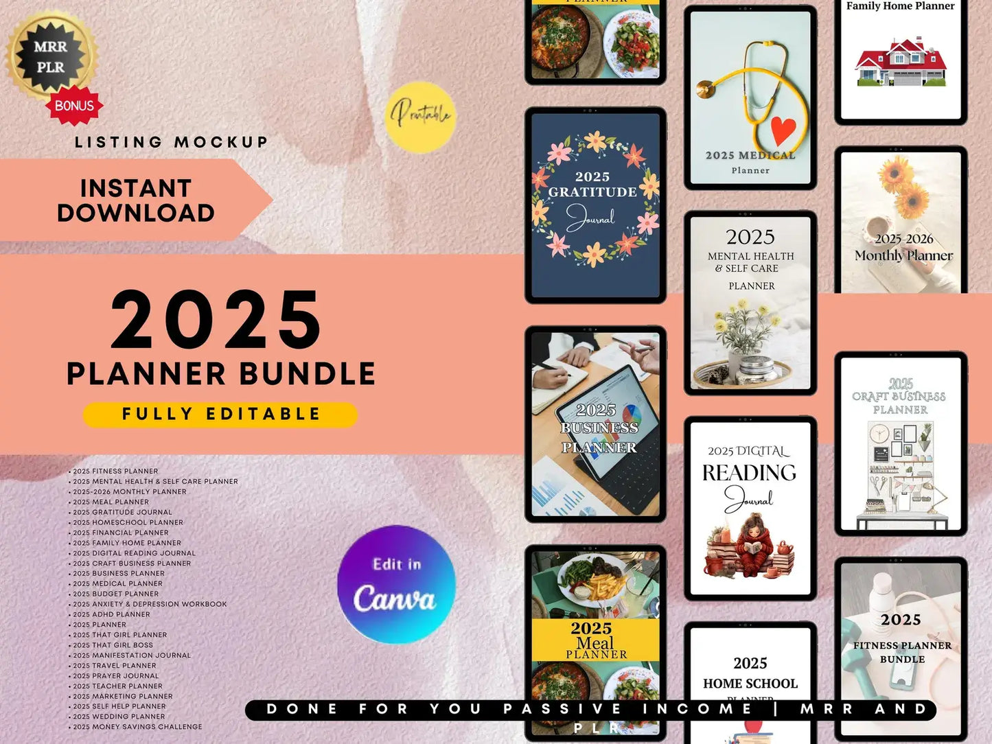 2025 PLR Planners, Templates, Journals & Trackers with Resell Rights