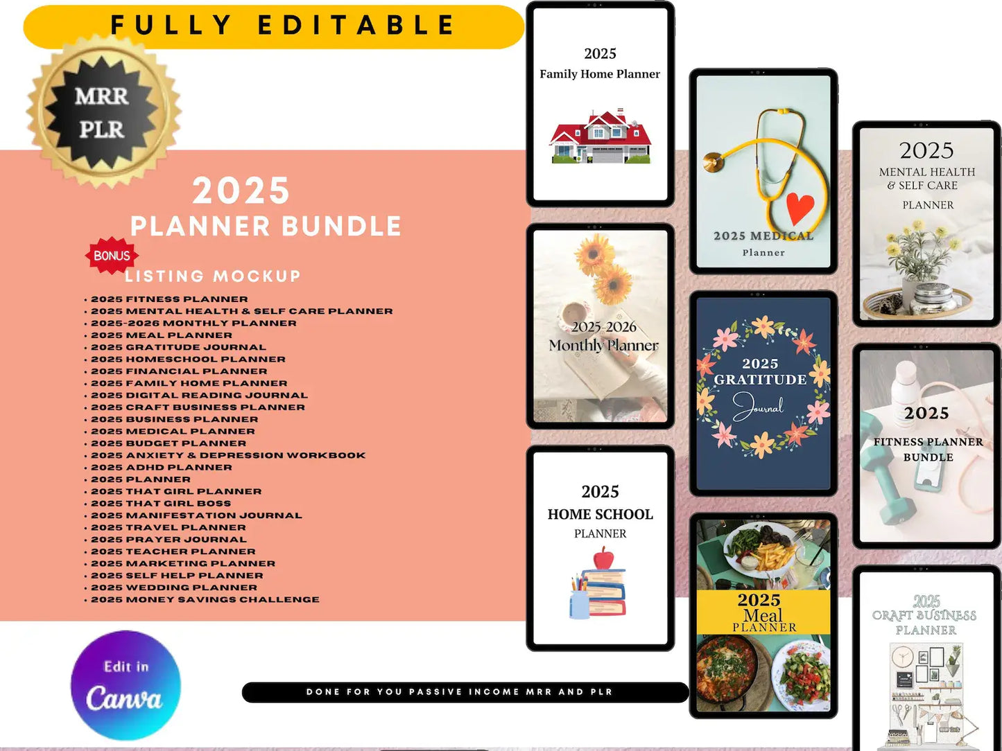 2025 PLR Planners, Templates, Journals & Trackers with Resell Rights