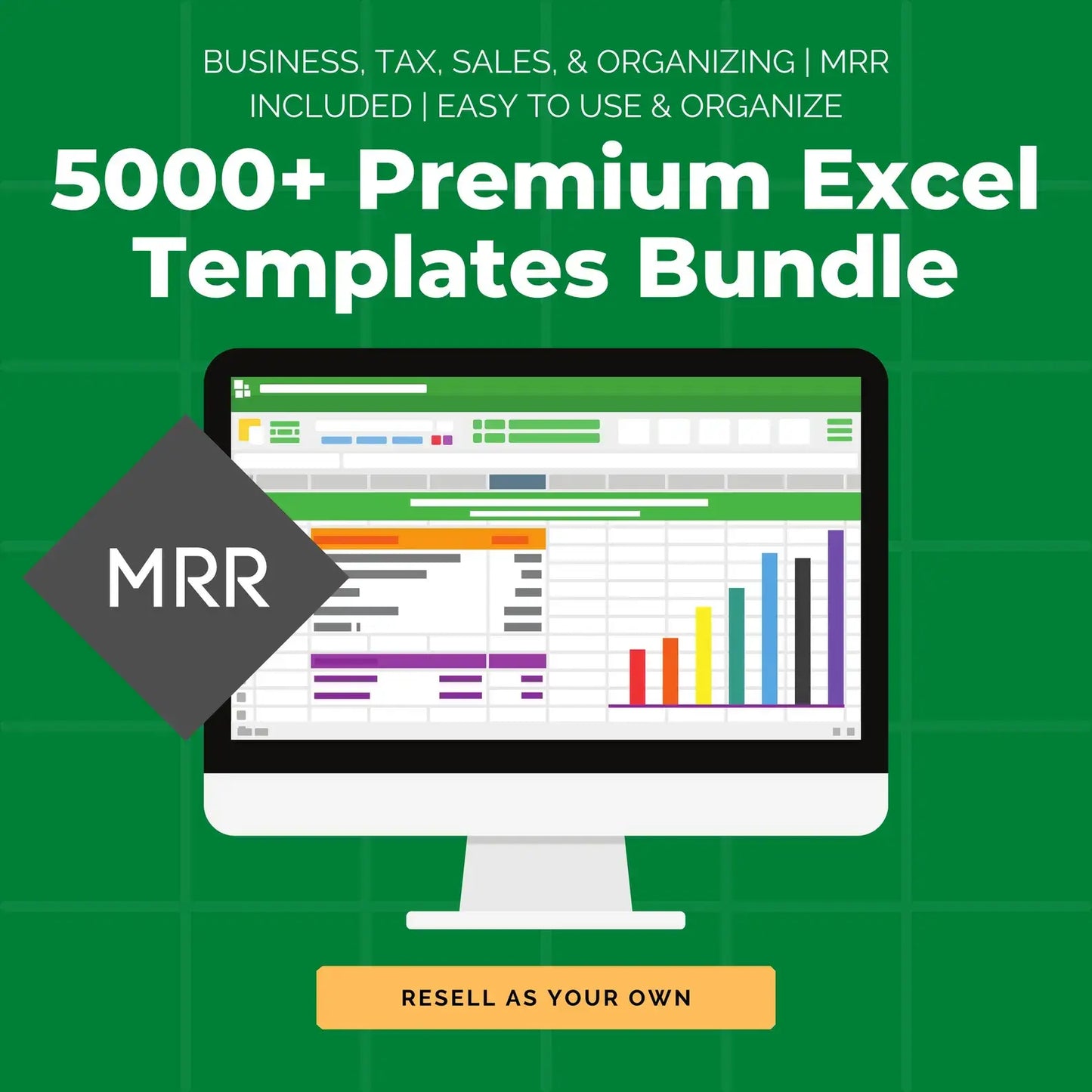 5000+ Premium Excel Templates Bundle with 100% Resell Rights | Perfect for Business, Tax, Sales, Organizing