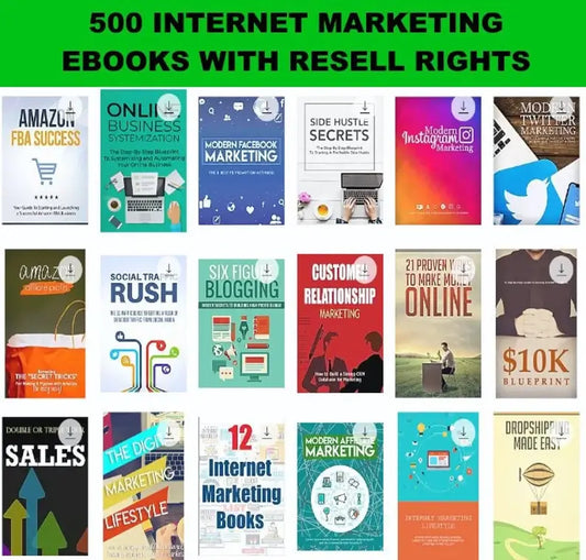 Digital Marketing 500 eBooks Pack with Resell Rights