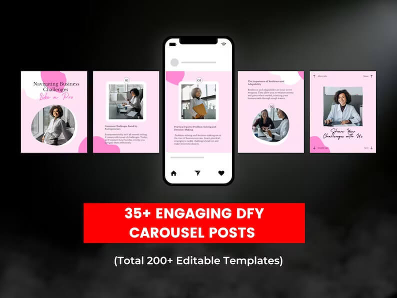 500 Editable Planner Templates l PLR Business Bundle l Social Media Posts, Story, Carousel